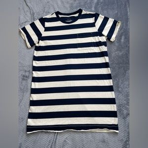 Everlane Navy and White Striped T-Shirt Dress